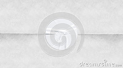 Blank white crumpled sticker on gray textured paper mock up Stock Photo