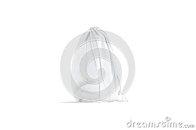 Blank white drawstring backpack mock up, side view Stock Photo