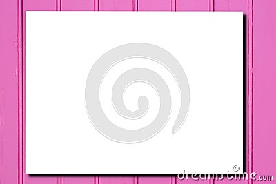 Blank A4 white empty brochure mockup on light pink background Stock Photo