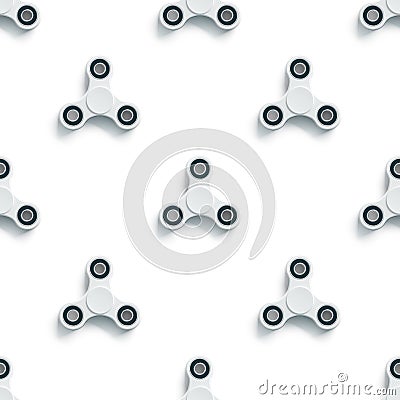 Blank white fidget spinner mockup, top view Stock Photo