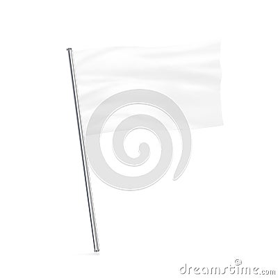 Blank white flag mock up stand isolated. Stock Photo