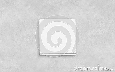 Blank white folded napkin on textured surface mockup Stock Photo