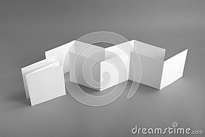 Blank white folding paper flyer Stock Photo