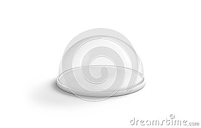 Blank white glass cap for cake plate mockup, isolated Stock Photo