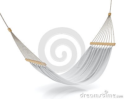Blank white hammock isolated on white background Stock Photo