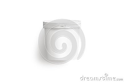 Blank white ice cream bucket mockup lying isolated Stock Photo