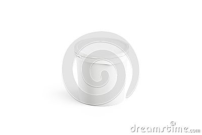 Blank white ice cream bucket mockup, side view Stock Photo