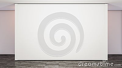 Blank white large gallery wall in studio mock up Stock Photo