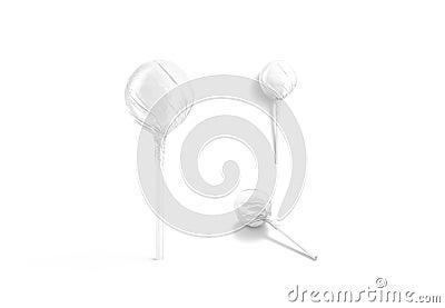 Blank white lollipop wrapper mock up, different views Stock Photo