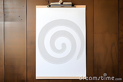 Blank white mockup flyer for tutoring services posted on a school bulletin board. AI Generated Stock Photo