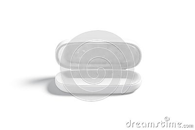 Blank white opened glasses case mock up, front view Stock Photo