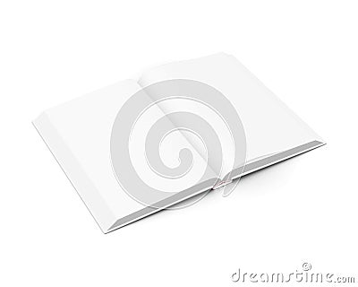 a blank White Opened Hardcover Book Mockup isolated on a white background Stock Photo