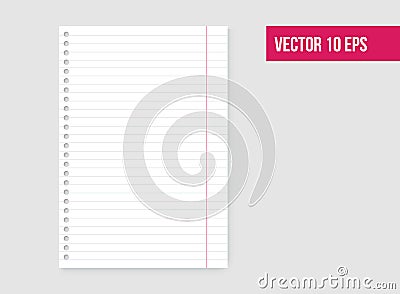 Blank white paper, note paper isolated on background. Vector illustration Vector Illustration