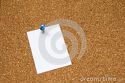 Blank white paper pin on cork board background for remind, to do list or news bulletin Stock Photo