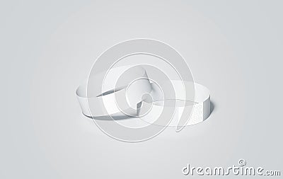 Blank white paper wristbands mock ups, 3d rendering. Stock Photo