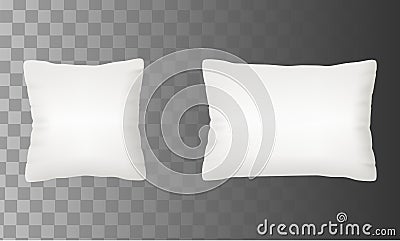 Blank white pillow mock up set vector illustration Vector Illustration
