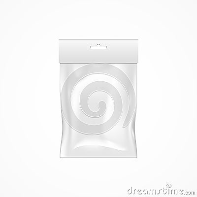 Blank white plastic package, empty template, realistic vector Vector Illustration