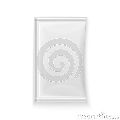 Blank white plastic sachet Vector Illustration