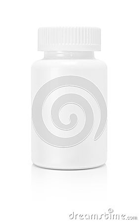 Blank white plastic supplement packaging bottle Stock Photo