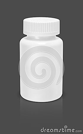 Blank white plastic supplement packaging bottle Stock Photo