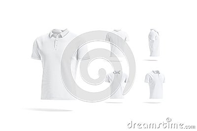 Blank white polo shirt mockup, different views Stock Photo