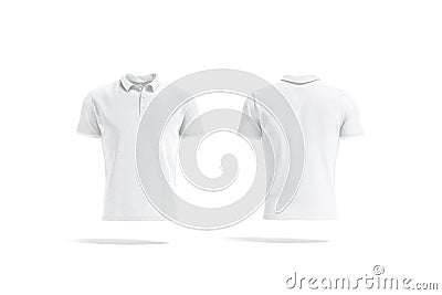 Blank white polo shirt mockup, front and back view Stock Photo