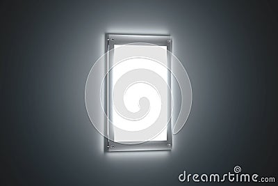 Blank white a3 poster mockup, backlight glass holder Stock Photo