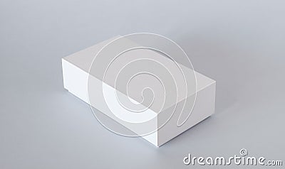 Blank White Product Package Box Mock-up. Container, Packaging Template on light background Stock Photo