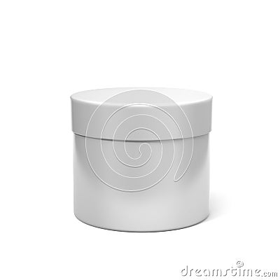 Blank White Product Package Round Container. 3D Illustration Stock Photo