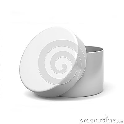 Blank White Product Package Round Container. 3D Illustration Stock Photo
