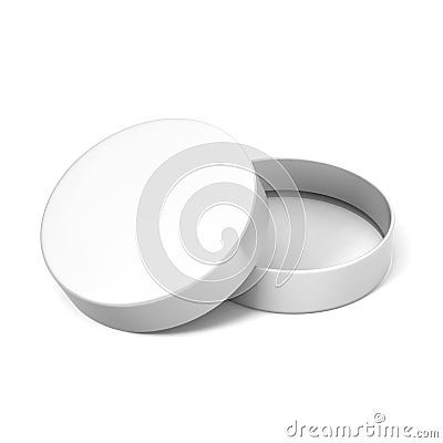 Blank White Product Package Round Container. 3D Illustration Stock Photo