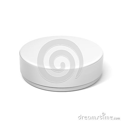 Blank White Product Package Round Container. 3D Illustration Stock Photo