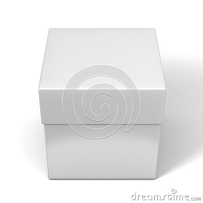 Blank White Product Package square box Container. 3D Illustration Stock Photo