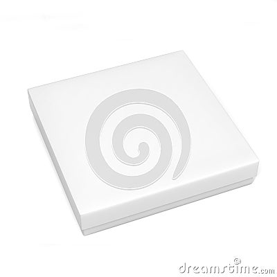 Blank White Product Package thin square box Container. 3D Illustration Stock Photo