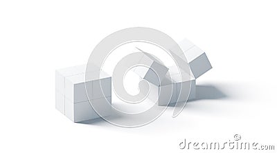 Blank white promotional magic cube mock up, isolated, Stock Photo