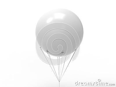 Blank white promotional outdoor advertising sky giant inflatable PVC helium balloon flying in sky for mock up and template design. Stock Photo