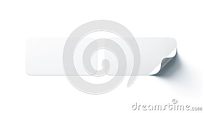 Blank white rectangle adhesive stickers mock up with curved corner Stock Photo