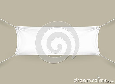 Blank white rectangular horizontal banner Vector Illustration