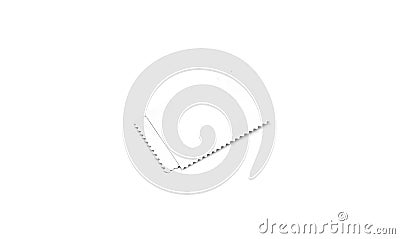 Blank white rectangular postage stamp mockup, isolated, depth of field, 3d rendering. Empty post stamp mock up, side Stock Photo