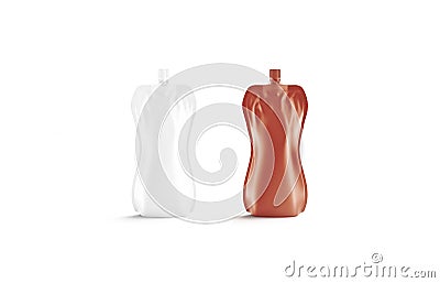 Blank white and red soft bottle mock up, front view Stock Photo