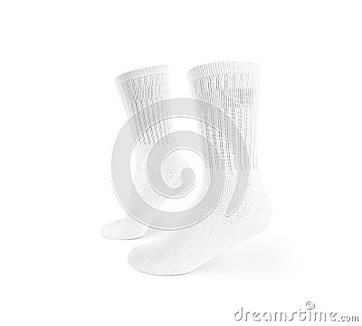 Blank white socks design mockup, isolated, clipping path Stock Photo