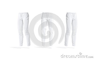 Blank white sport pants mockup, front and side view Stock Photo