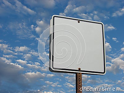 Blank white street sign Stock Photo