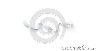 Blank white swirl silk ribbon mockup, isolated Stock Photo