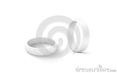 Blank white torus shape mockup set, 3d rendering Stock Photo