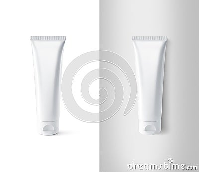 Blank white tube design mockup set, , clipping path. Stock Photo