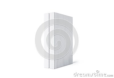 Blank white two hard cover book spine mockup stand isolated Stock Photo