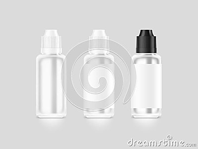 Blank white vape liquid bottle mockup isolated, clipping path, Cartoon Illustration