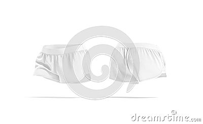 Blank white women shorts mock up moving, front and back Stock Photo