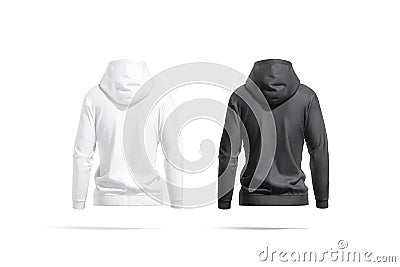 Blank white women sport hoodie mock up, back view Stock Photo